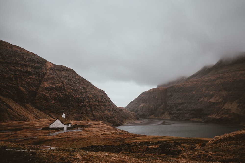 house beside mountain