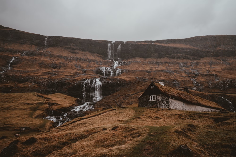 waterfalls on mountain