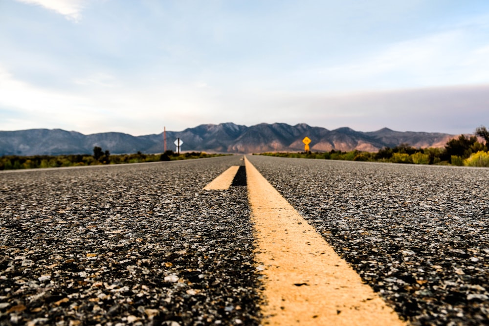 worm's eyeview of road