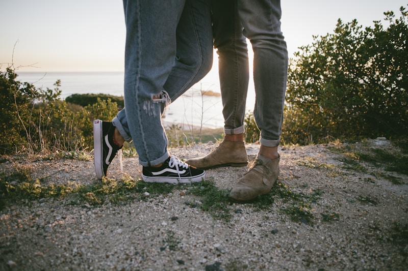 Romantic walk on sand