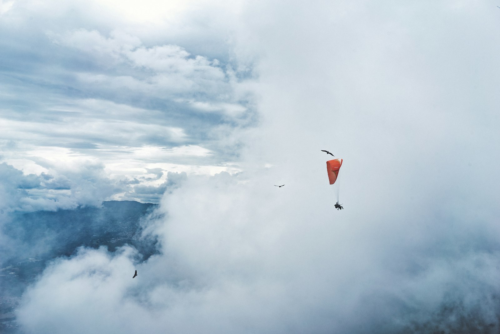 Sony a7S + Sony Sonnar T* FE 35mm F2.8 ZA sample photo. Person paragliding surround by photography