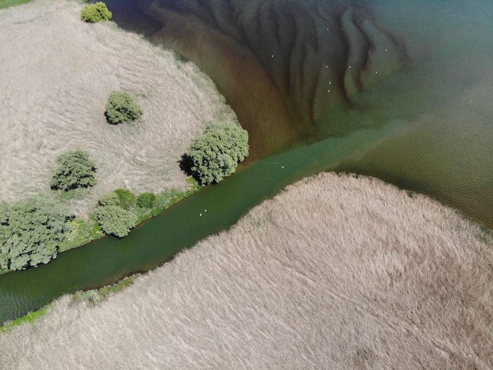 Vue aérienne de la rivière pendant la journée