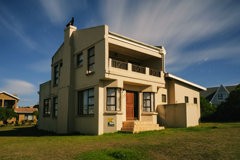 beige 2-storey house