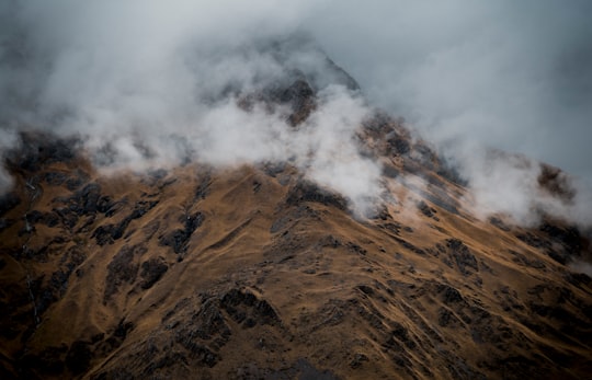 bird's-eye view photography of brown mountain in Salcantay Peru