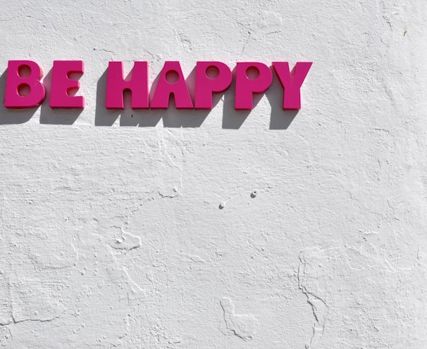 red be happy wall decor