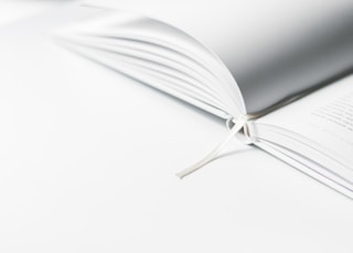 white book marker on book page