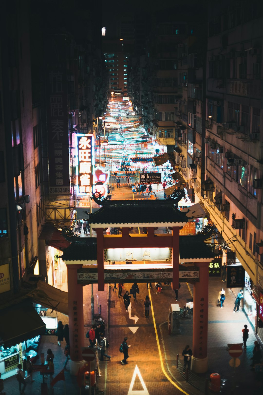 aerial view of building during nighttime