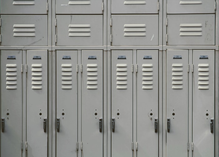 gray metal locker