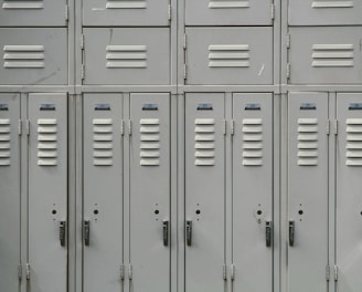 gray metal locker