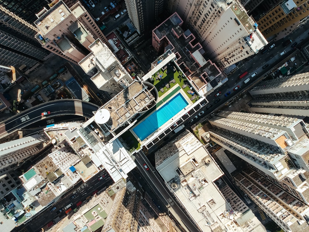 aerial photography of city buildings