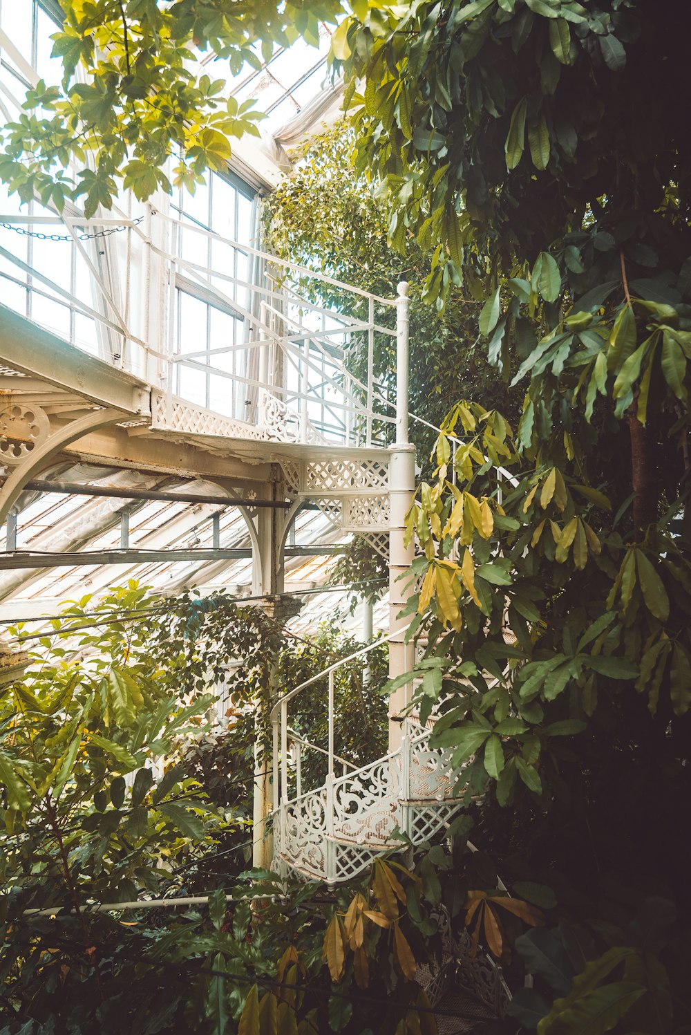 white steel spiral staircase