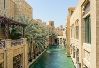 body of water near houses