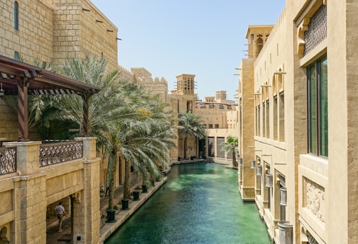 body of water near houses