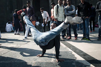 man doing break dance