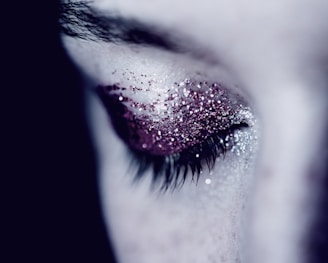 woman with glittered eyeshadow