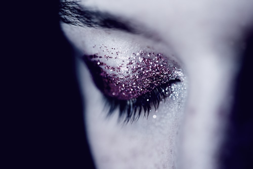 woman with glittered eyeshadow