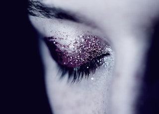 woman with glittered eyeshadow