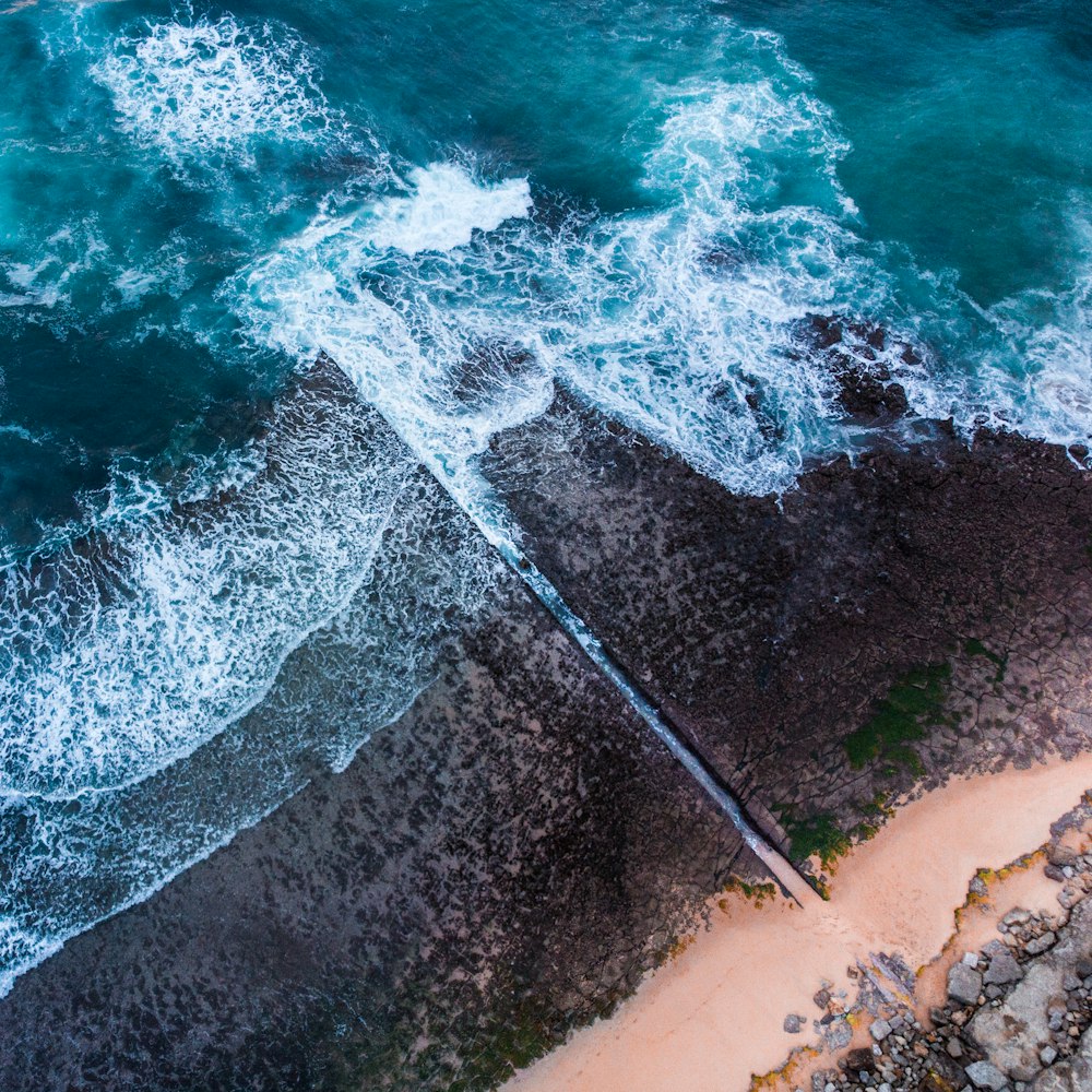 areal photography of a body of water