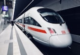 white and red DB train subway