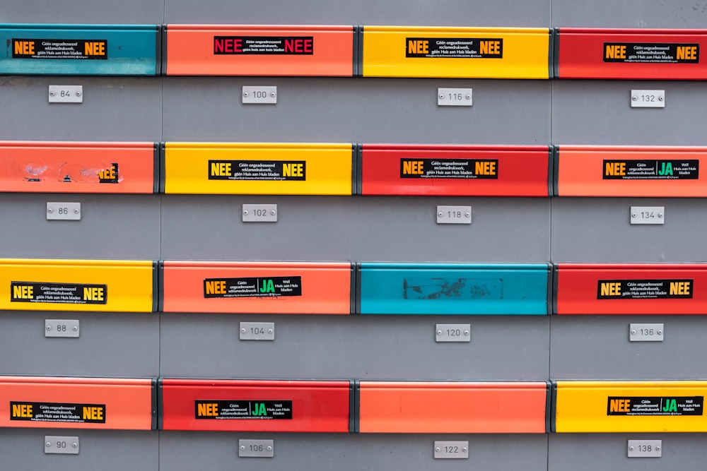 assorted-color file cabinet tags