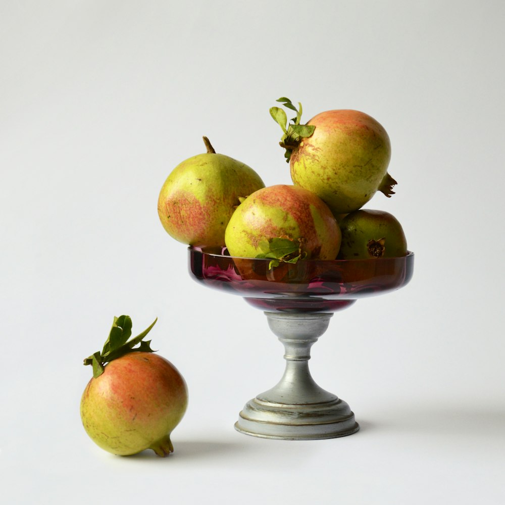 bowl of peach on white background