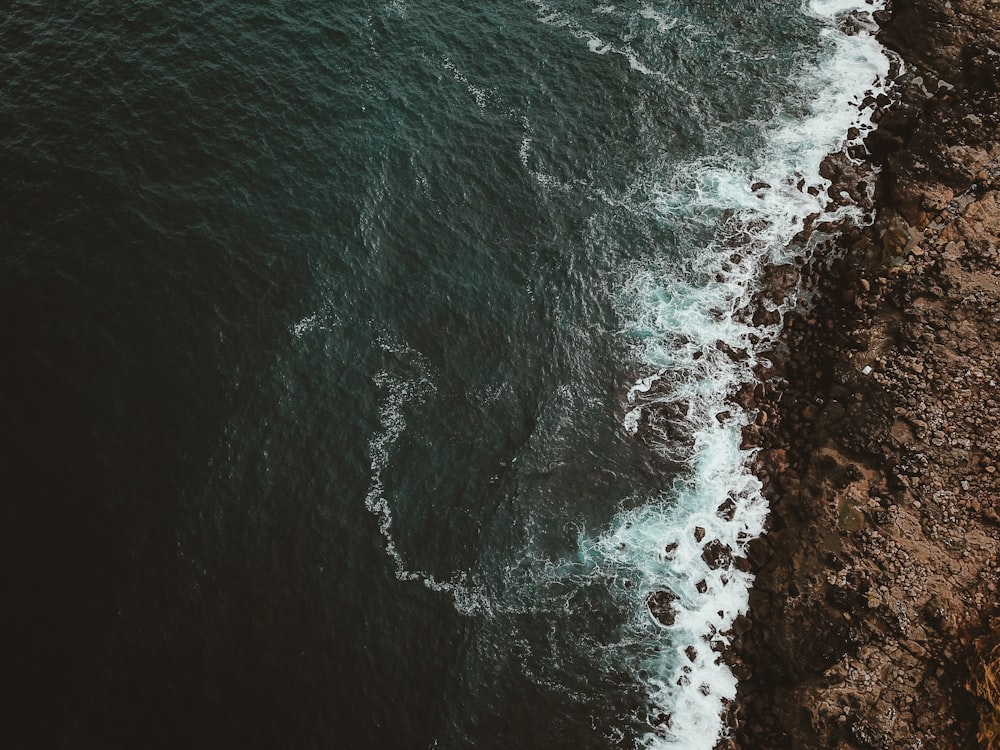 top view photography of body of water