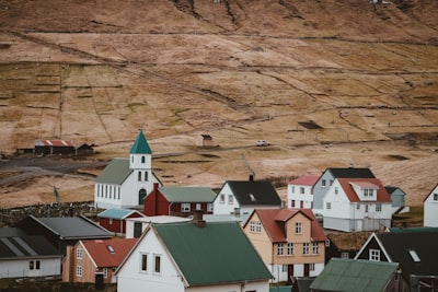Gjógv Kirkja Church - Desde Viewpoint, Faroe Islands