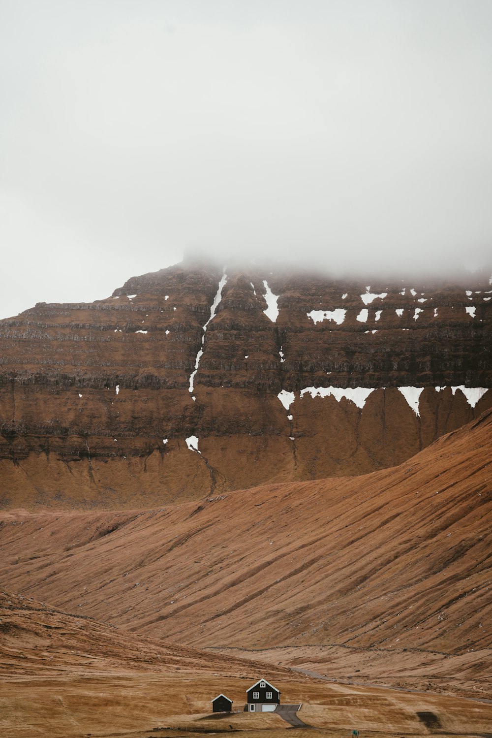 mountain covered with snow