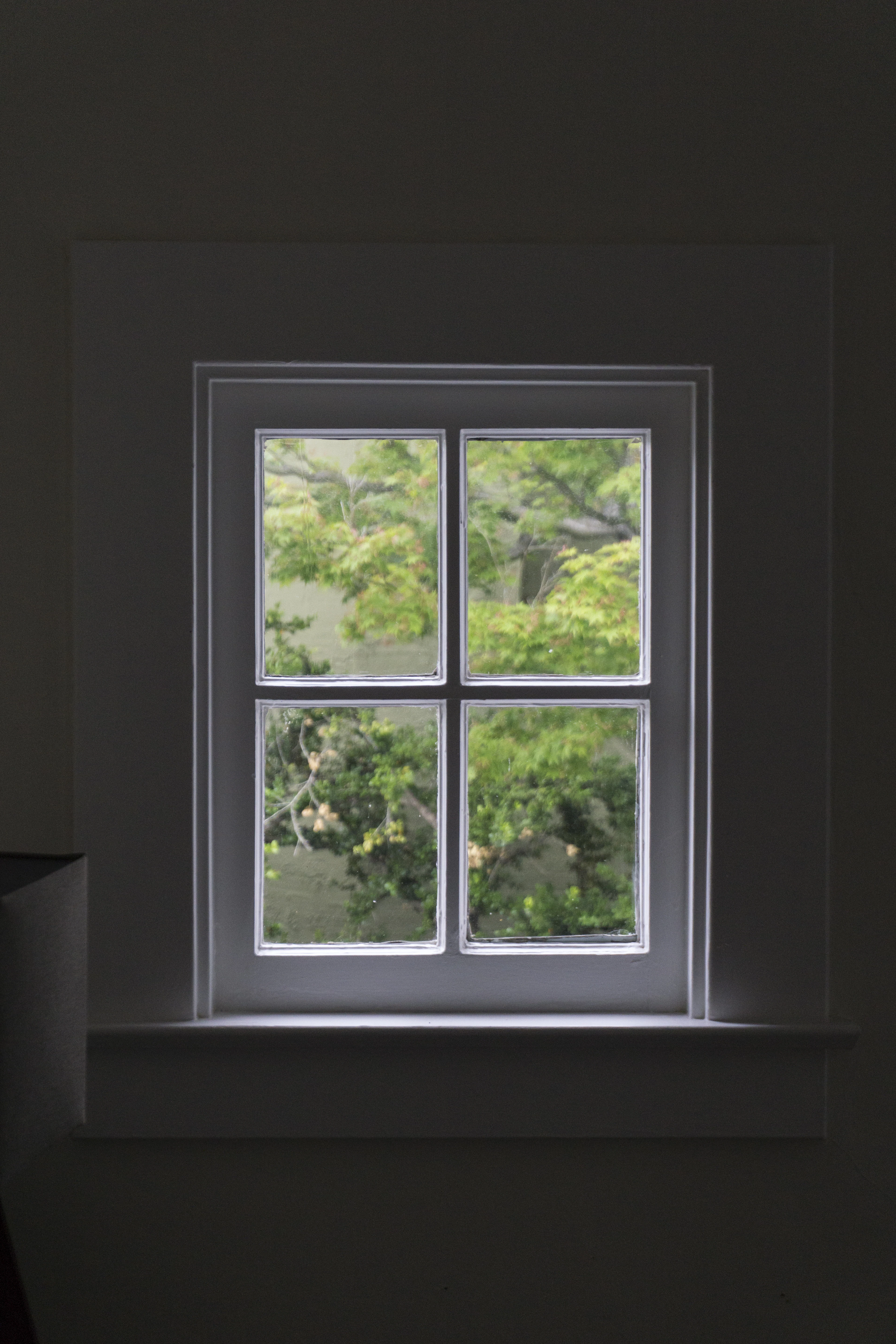 Window frame with a view outside