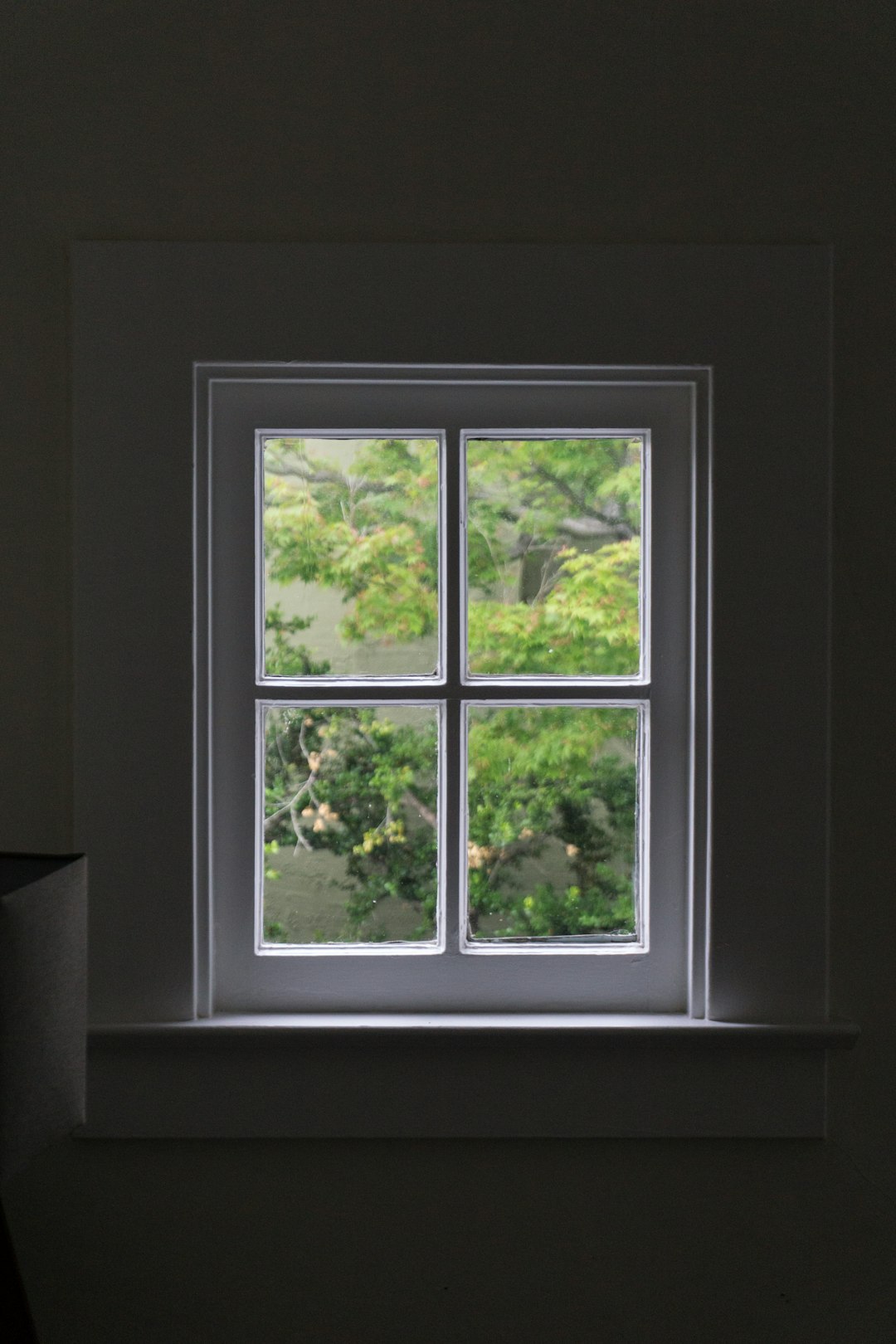  gray wooden windowpane window