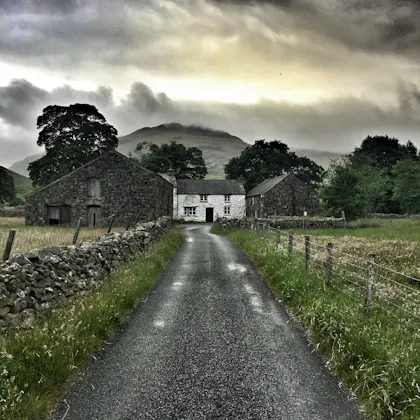 White country house on a clear day