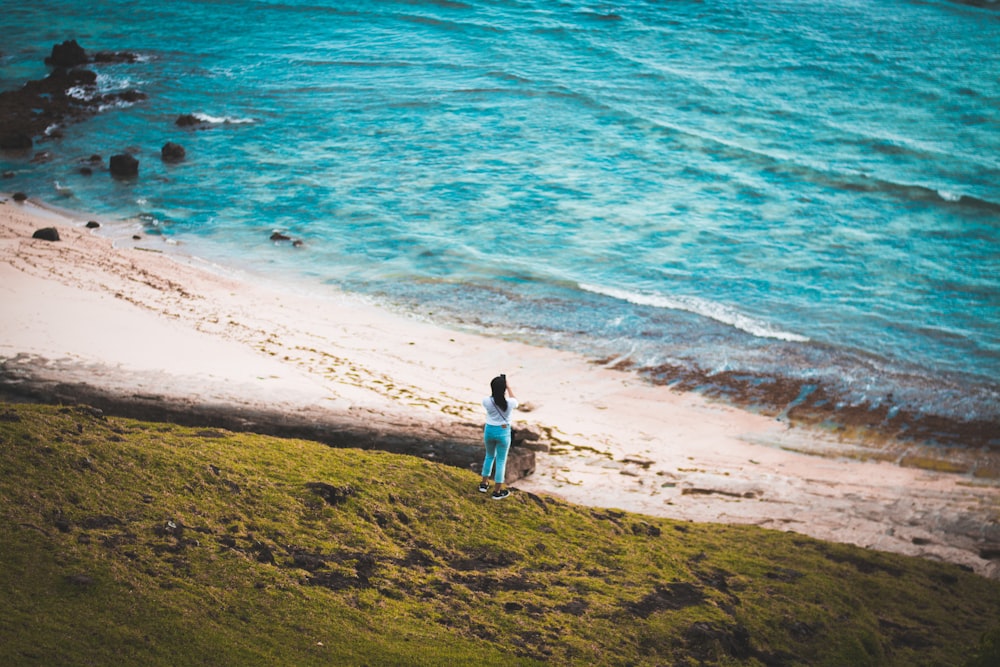 woman on seashore