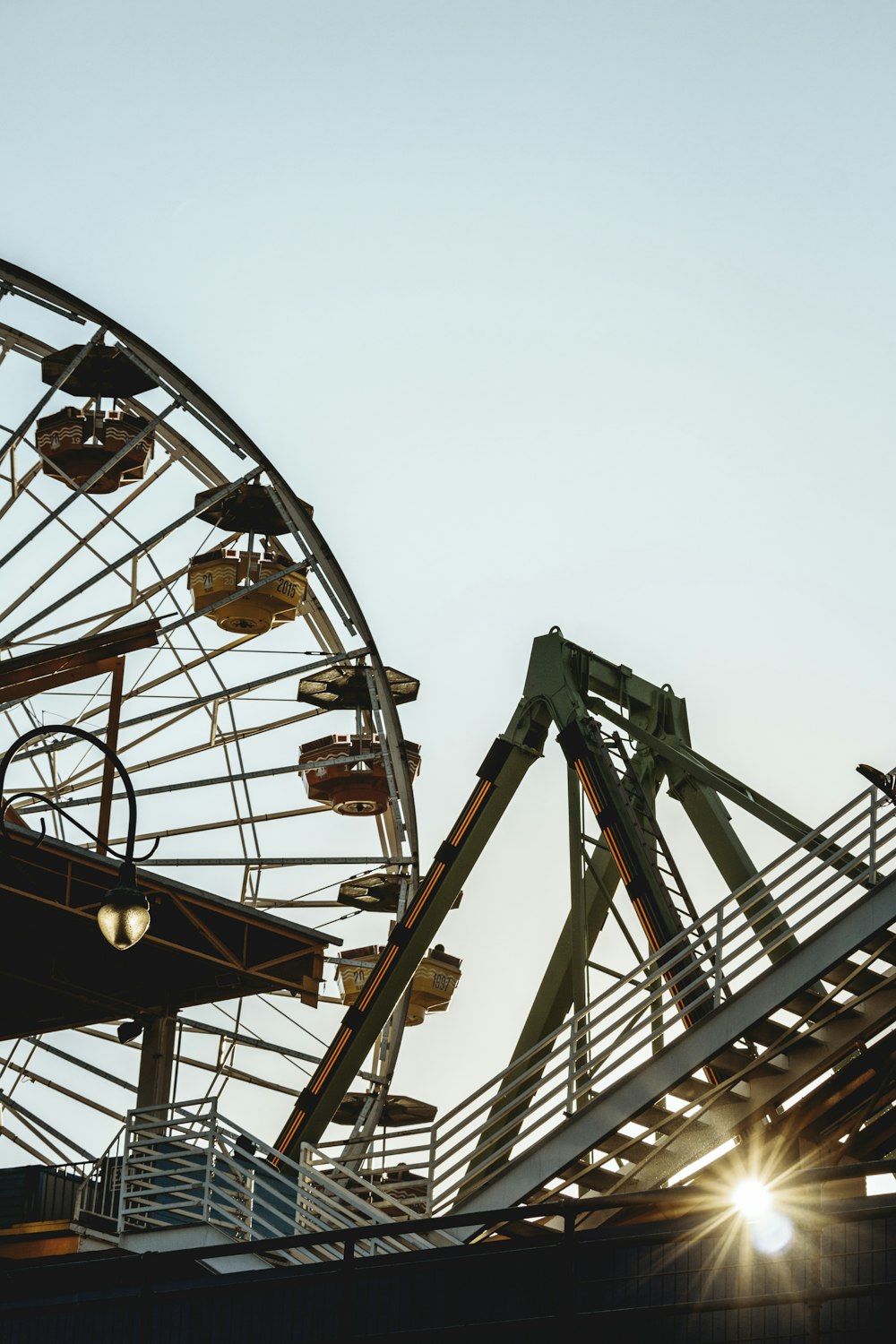 worm's-eye view photo of amusement ride