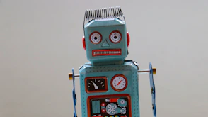blue plastic robot toy