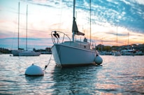 white sailing boat dock in paier