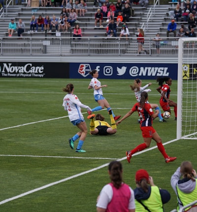 woman playing soccer