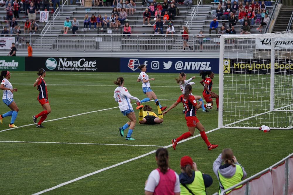 woman playing soccer