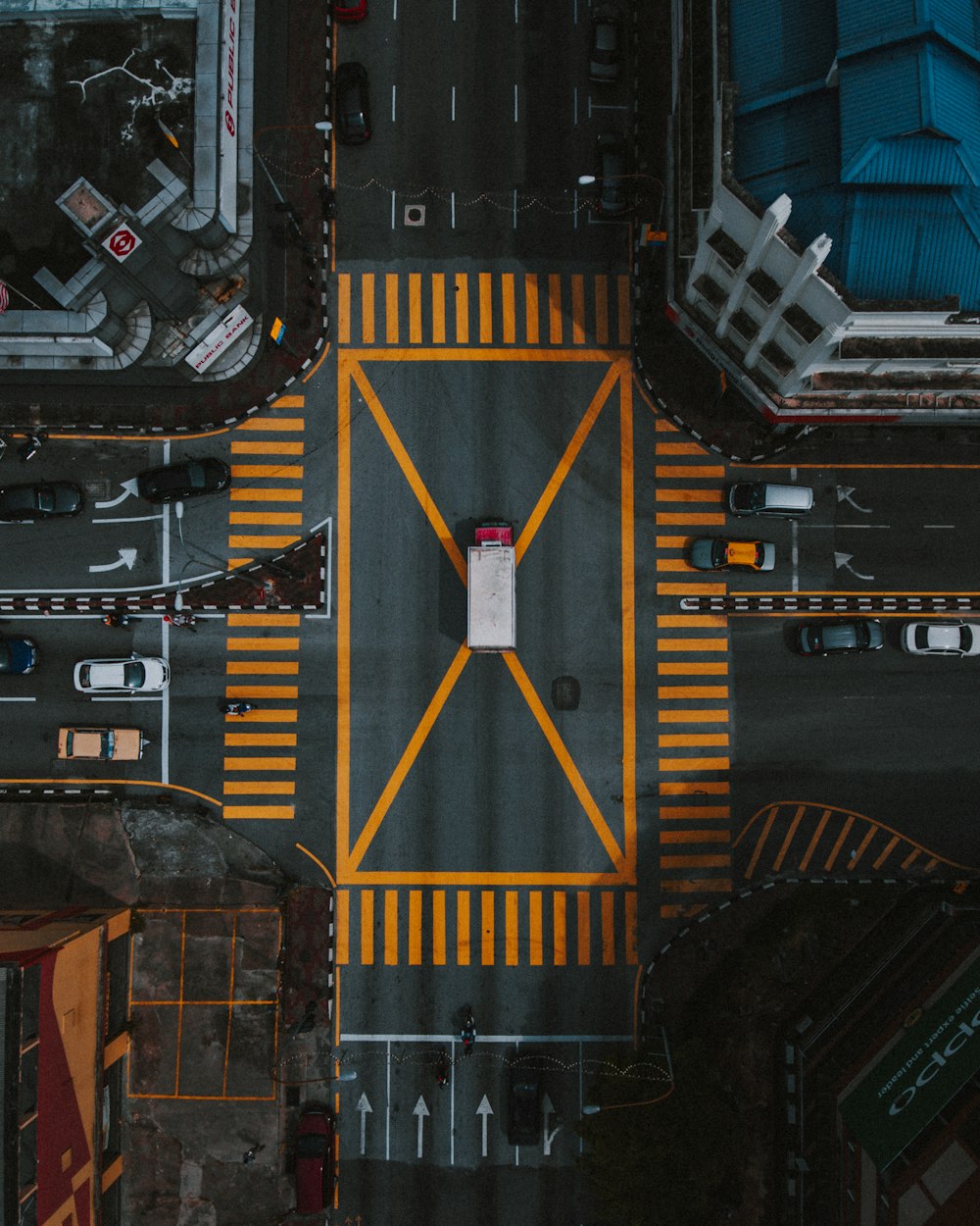aerial photography of intersection