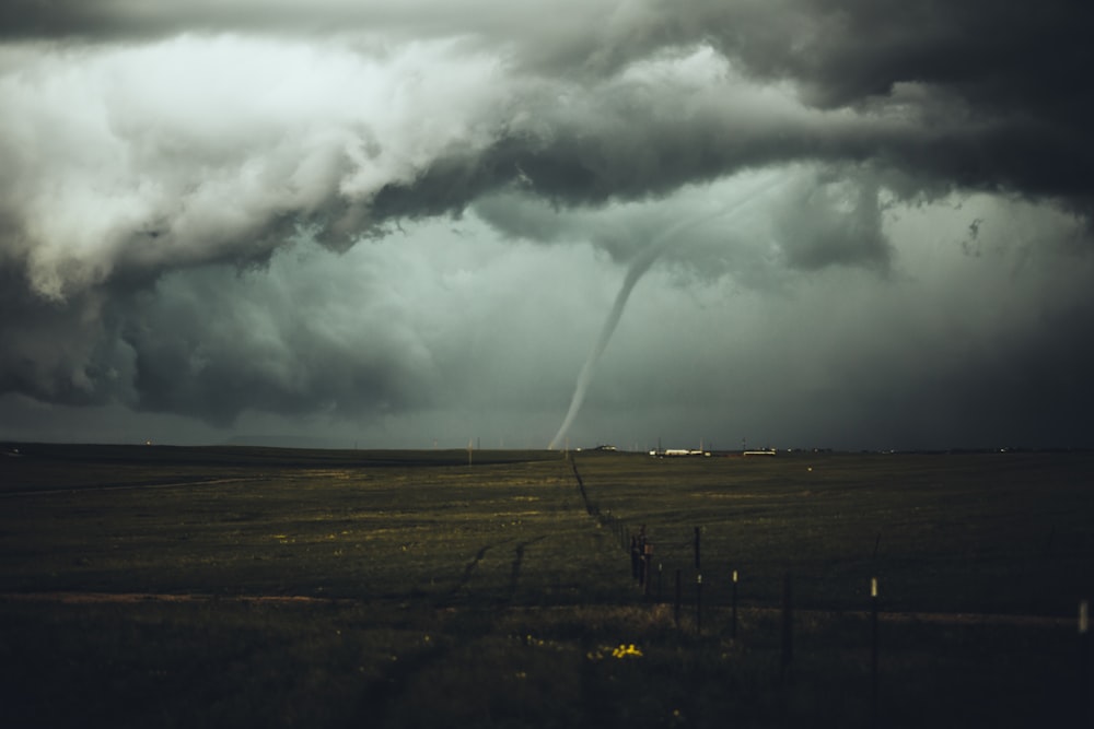 long exposure photography of hurricane