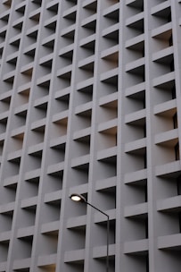 outdoor post lamp near building