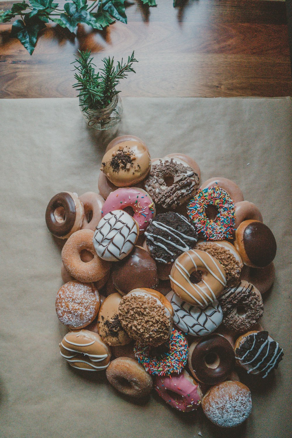 variedade sabor de donuts