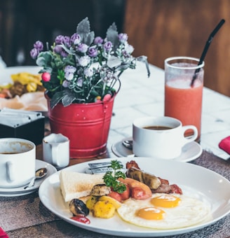 photo of white ceramic plate on table