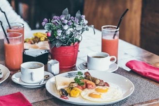 photo of white ceramic plate on table