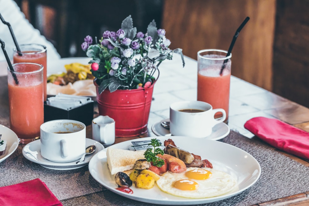 photo of white ceramic plate on table