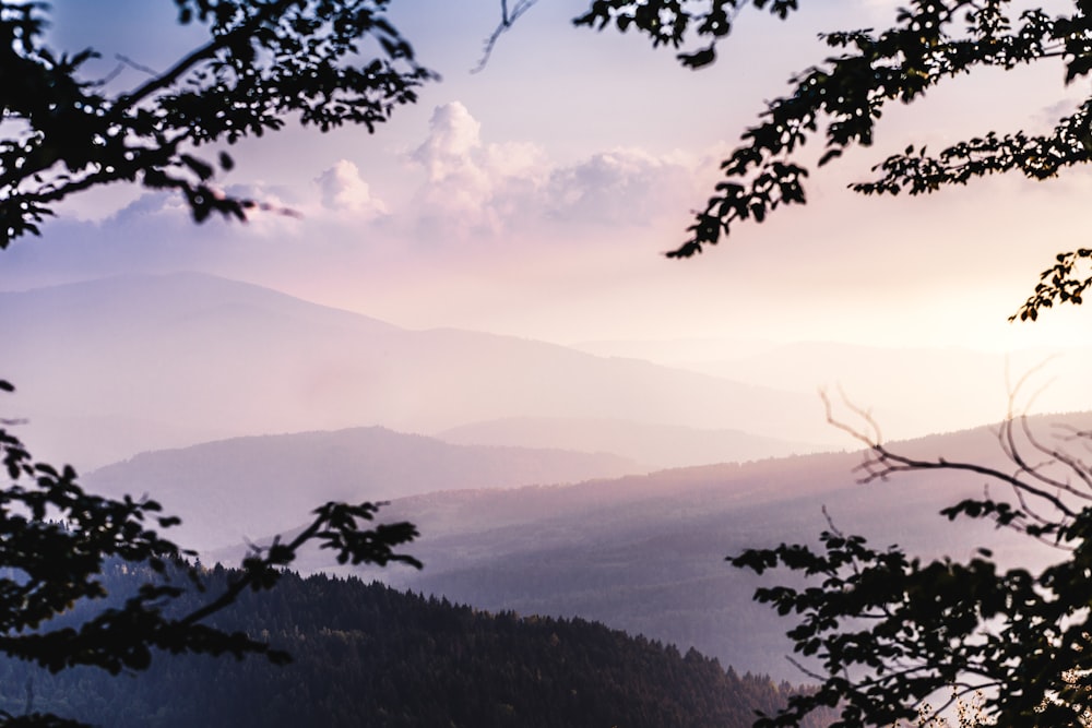 silhouette of mountain at daytime