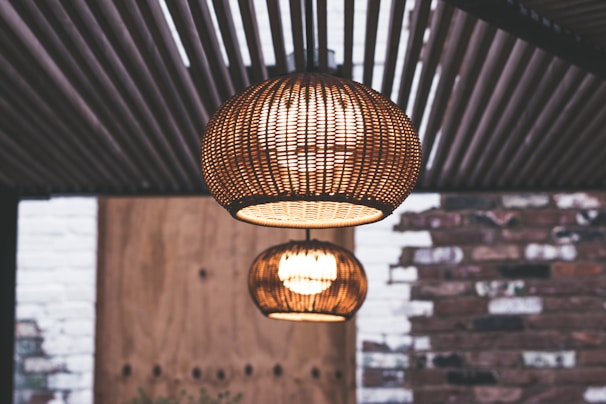 lighted lantern on ceiling