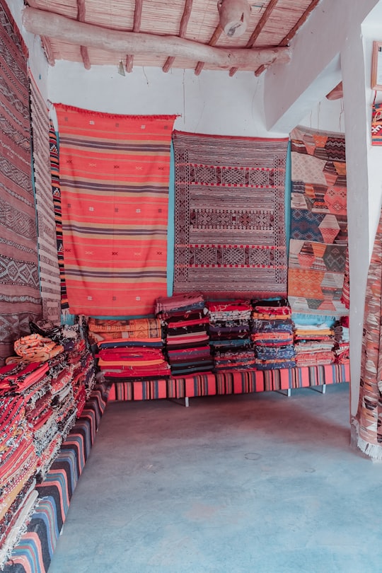 assorted-color floral cloth lot in Aït Benhaddou Morocco