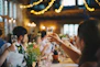 people raising wine glass in selective focus photography