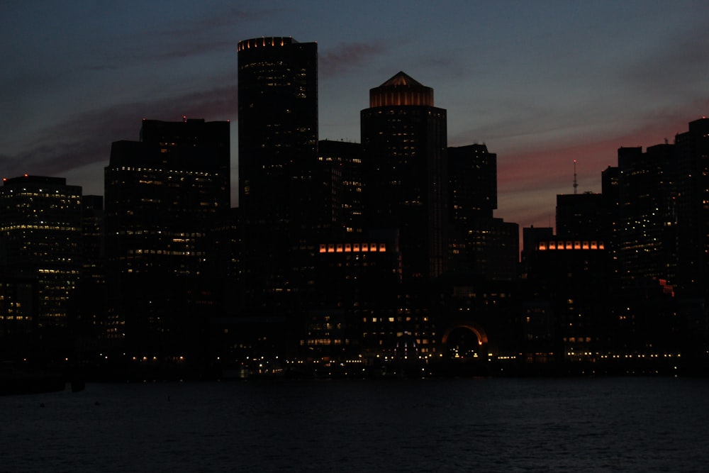 a view of a city at night from across the water