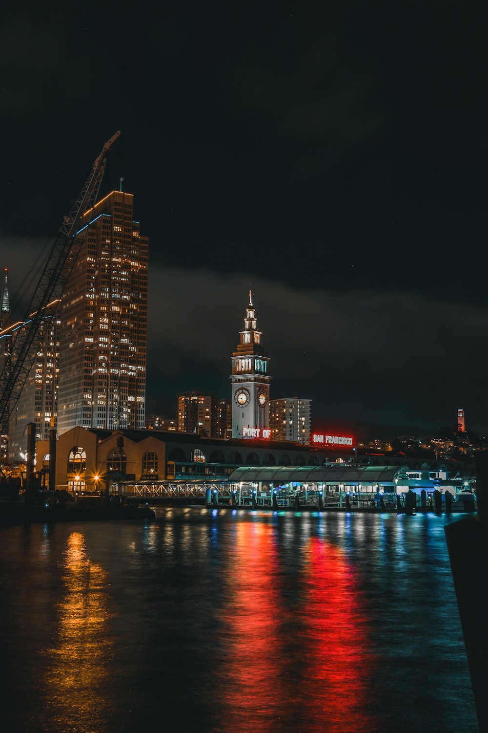 white and brown concrete buildings during nightime